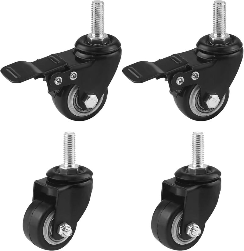 درافل عجلات دورافيل الدوارة شديدة التحمل مقاس 2 بوصة مع فرامل - عبوة من 4 قطع - Image 1